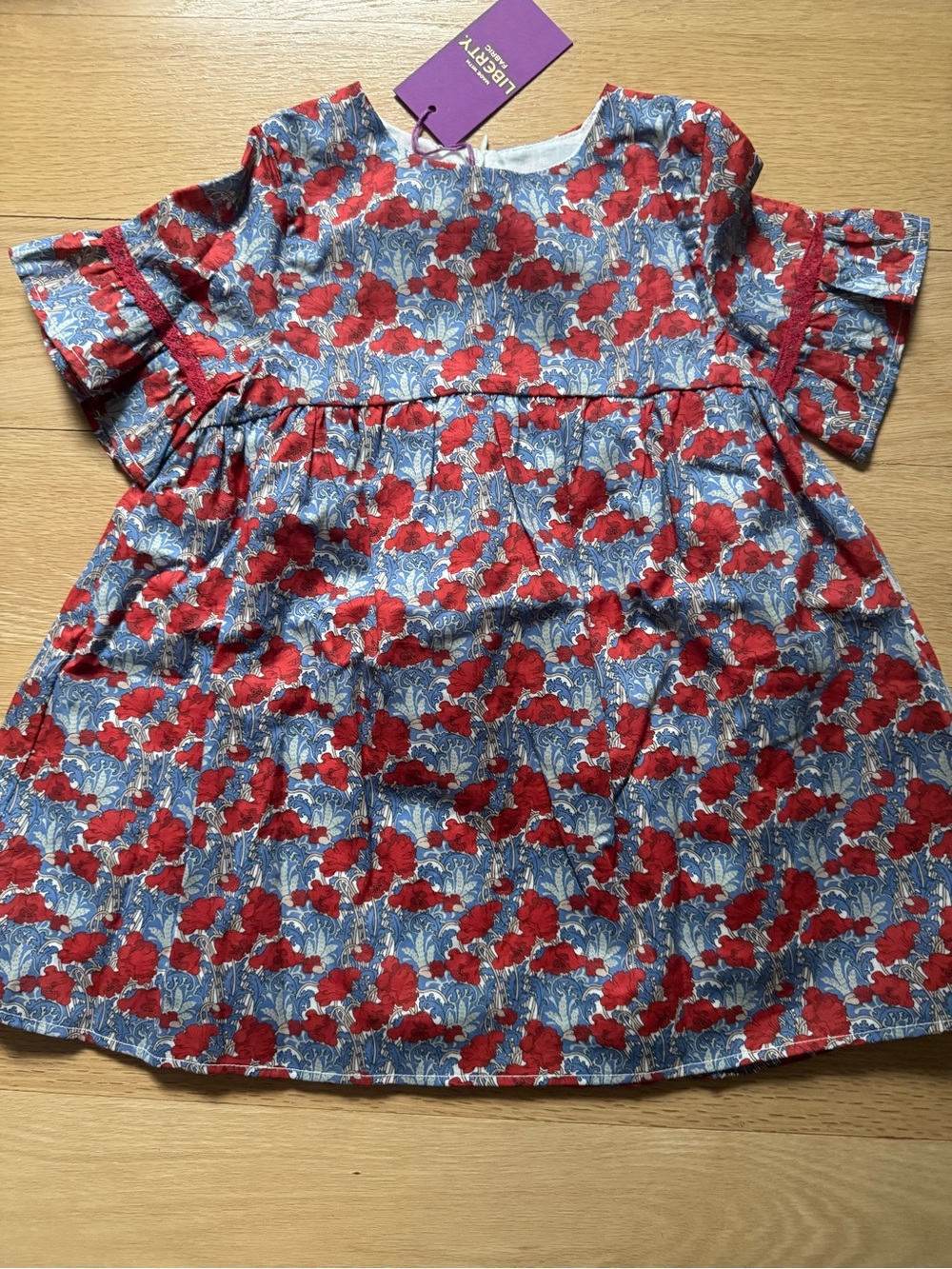 Tartine et Chocolat Liberty Red Floral Short Sleeve Dress